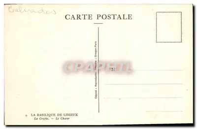 A Basílica de Lisieux — A Cripta — O Coro — Drager & Paris — Verso
