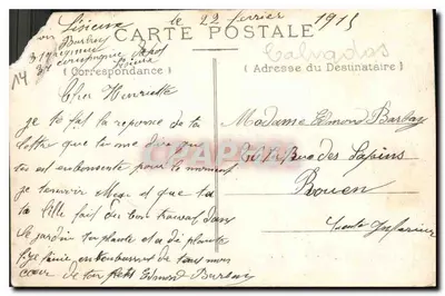 Lisieux sob a Neve — O Boulevard Pasteur — Correspondência Vitrada — Verso