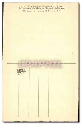 A Capela das Carmelitas de Lisieux — O Santuário — Grade do coro das religiosas — Verso