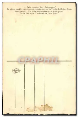 Sala de jantar dos 'Buissonnets' — Sala de jantar do Enfant-Jésus — editor não visível — Verso