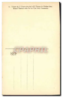 Toalete de Primeira Comunhão da Béthérèse do Menino-Jesus — série 6 — editor não visível — Verso