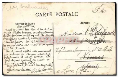 Stara pocztówka Kolegium św. Marii La Maladrerie obok Caen, Klasztor — Rewers