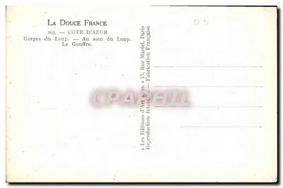 Wąwozy Loup — Przepaść — Skok Loup — Wydawnictwo La Douce France — Rewers
