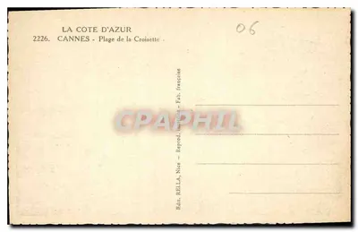 Cannes - Praia da Croisette — Editor Rella, Nice — Verso