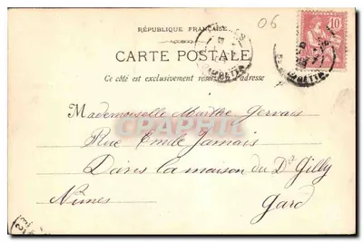La Réserve w Nice — Widok portu i zamku — fototypia E. Lacour, Marsylia, nr 294 — Rewers