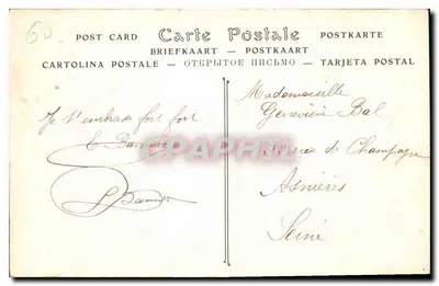 Castillo de Chantilly — La Entrada — ND Phot. — Reverso
