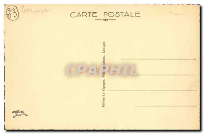 Crozant (Creuse) — As Ruínas do Castelo — No fundo, o Rocher des Fileuses — Edição La Cigogne, Limoges — Verso