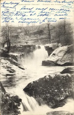 Bourganneuf (Creuse) - Cachoeira dos Jarreaux — A. de Nuspy, edição Buret