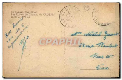 Ruiny zamku Crozant — (XIII i XV w.) — La Creuse Touristique — Rewers