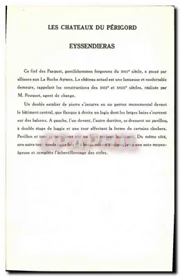 Zamek w Eyssendieras — Zamek w Périgord — 10. seria, kolekcja Solution Pautanberge — Rewers