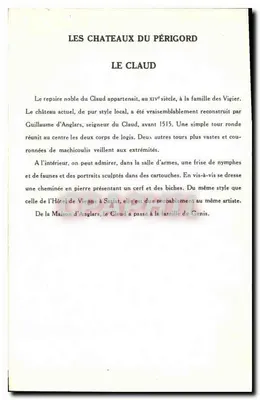 Zamek Périgord — Le Claud — Kolekcja Solution Pautuberge, 10. seria — Rewers