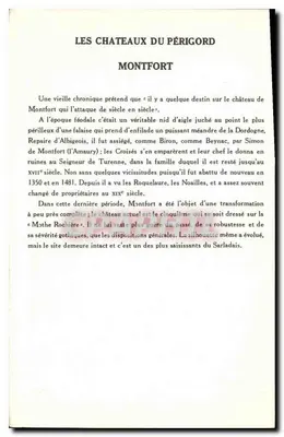Castillo de Montfort — Los Castillos del Périgord — 10a Serie, Colección de la Solución Pauluberge — Reverso