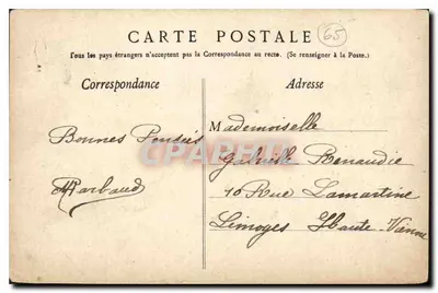 LOURDES — Basílica e vista da montanha — Edição F. V. — Verso