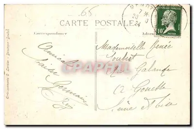 Grenze Frankreich-Schweiz — Route von Maîche nach Goumois — Verlag: C. Lévy, Nr. 1021 — Rückseite