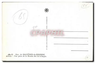 Bagnères-de-Bigorre — Vue prise de la Montée du Col d'Aspin — Cie des Arts Photomécaniques, Paris — Verso