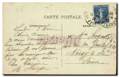 Lourdes — Bazylika, widok z góry — Pyrenées, n°56 — Rewers