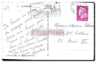 Lourdes — vista panorâmica — Éd. Iris Mexichrome, n°2 — Verso