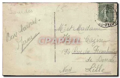 Lourdes — Bazylika — Widok z Fort Fort Castle — Rewers