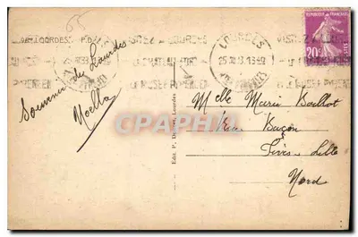 Lourdes — Pamiątka z Lourdes — Wydawca P. Dupont, n° 4033 — Rewers