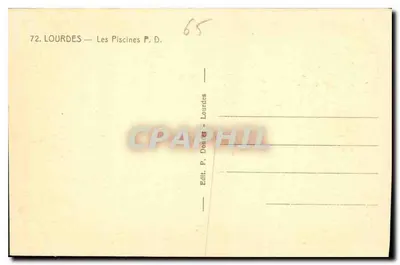 Lourdes — De Piscines P.D. — Ed. P. Douet - Lourdes — Achterkant