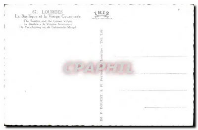 Lourdes — Bazylika i statua Najświętszej Maryi Panny — Wydawca Edtex — Rewers