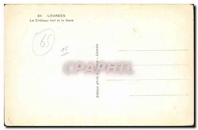 Lourdes — O castelo forte e o Gave — Edição fotográfica Quinauili - Lourdes — Verso