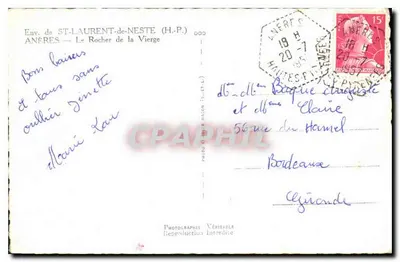 Anères — O Rochedo da Virgem — Photo R. Mason — Verso
