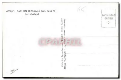 Jezioro Alfeld — Ballon d'Alsace (Wys. 1256 m.) — Wydawnictwo La Cigogne — Rewers