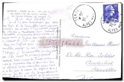 Tende, Velho - Marguerite — Cal. M. — Edições Francesas — Verso