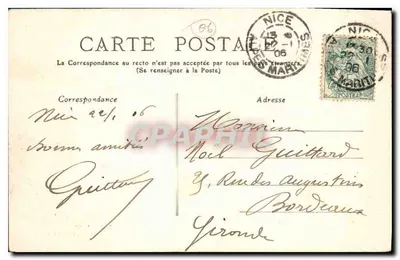 Nice — Les Nouveaux Jardins — Éditeur inconnu, n° 319 — Rewers