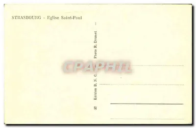Strasbourg - Église Saint-Paul — Éditeur B.N.C. n°22 — Rewers