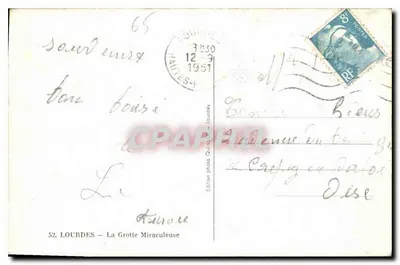 Lourdes — A Grotta Milagrosa — Edição Fotográfica Quinault — Verso