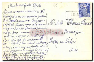 Lourdes — Widok na bazylikę i esplanadę — wydawca Lourdes — Bazylika i esplanada — Rewers
