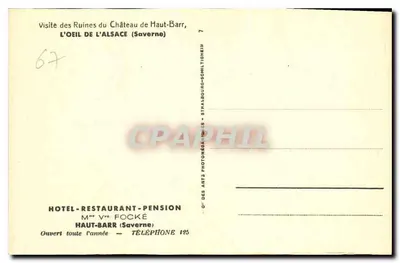 Le Haut-Barr — Wejście — Wydawca CPAH — Rewers