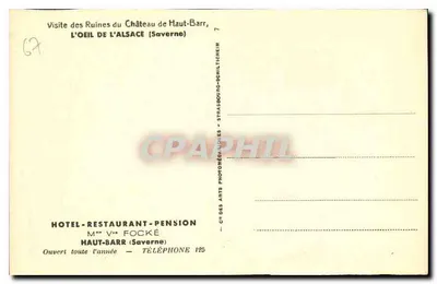 Le Haut-Barr et l'Hôtel — Stara pocztówka n°148 — wydawca AHA — Rewers