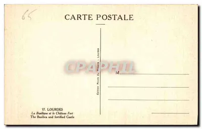 Lourdes — Bazylika i Zamek Wzgórz — Wydawnictwo Palais du Rosaire — Rewers