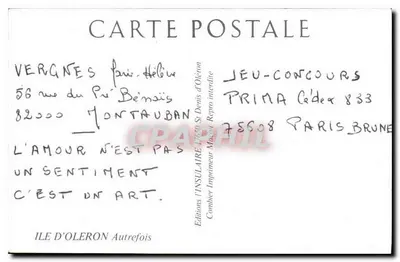 Ilha de Oléron — A colheita do varech com maré baixa — A. Bonnaud, editor, La Rochelle — Verso