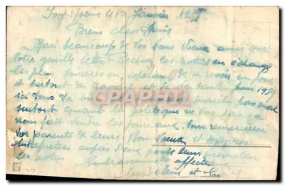 Dzieci bawiące się na śniegu — Szczęśliwy Nowy Rok — wydawca nie widoczny — Rewers