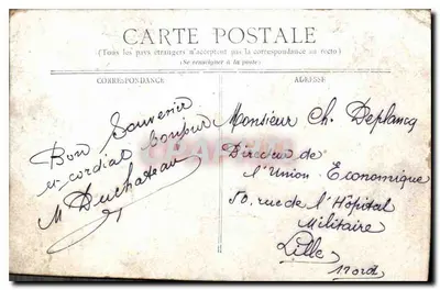 Bilhete postal antigo da Fazenda — Verso