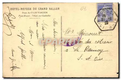 Grand Ballon (alt. 1424 m.) — Haut-Rhin — Sommet — éditeur non visible — Rewers
