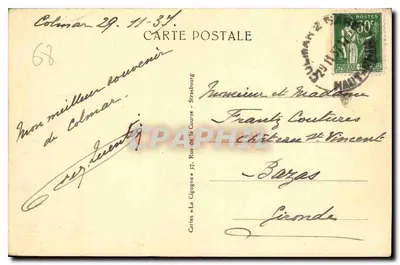 Colmar — Dom Pfister — Karty « La Cigogne » — Rewers