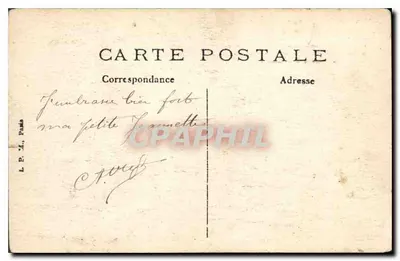 Brienne-le-Château (Aube) — statua di Napoleone I° in allievo dell'École di Brienne — editore L. P. X., Parigi — Verso