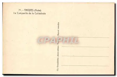 Tropes (Aube) — Katedralny Zegarowy Wieżowca — Ch. Granddider, wydawca fotograficzny — Rewers