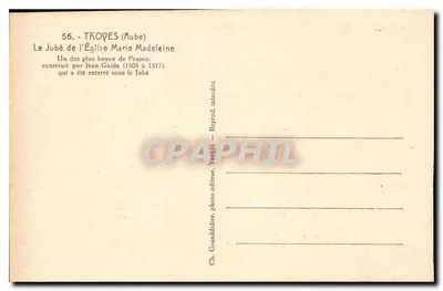 Tropes (Aube) — Jubé Kościoła Marii Magdaleny — Ch. Granddider, Tropes — Rewers