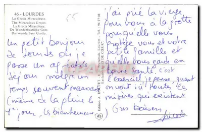 A Gruta Benéfica — Lourdes — Edição A. DOUCET — Verso