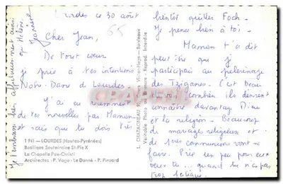 Lourdes — Bazylika Podziemna Świętego Pio X — Wydawca Elcé — Rewers