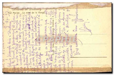 Katedra w Strasburgu — Śmierć Najświętszej Maryi Panny — wydawca Yerling, nr 22 — Rewers