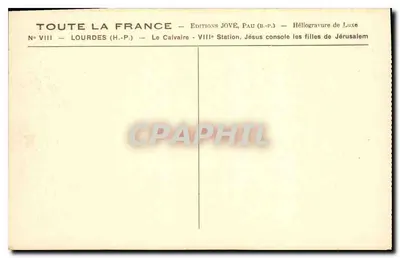 Lourdes — VIIIa Stazione, Gesù consola le figlie di Gerusalemme — Edizioni JOVE, Pau (B.-P.) — Verso