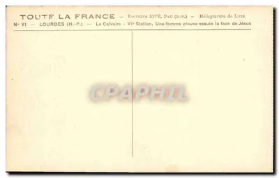 Lourdes — O Calvário — VIª Estação — Éditions Jové, Pau — Verso