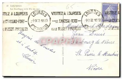 Lourdes — Bazylika i Pic du Jer — Wydawnictwo Lourdes — Rewers